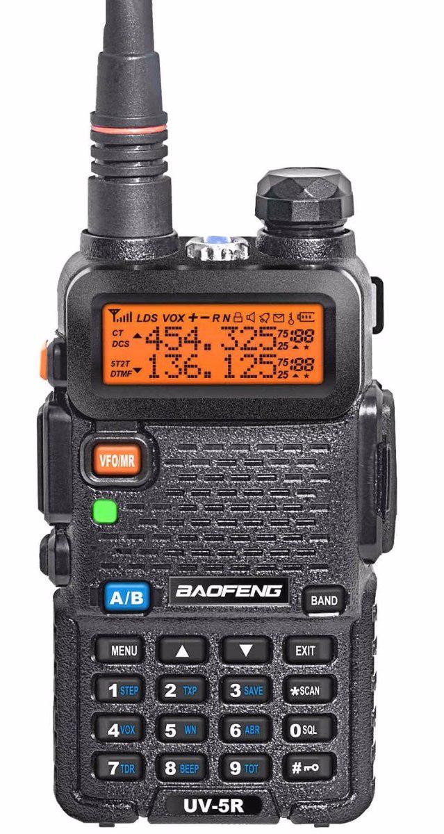 Miniatura Rádio Ht Dual Band uhf + vhf Baofeng Uv-5r 128 canais Preto - Rádio comunicador - Baofeng