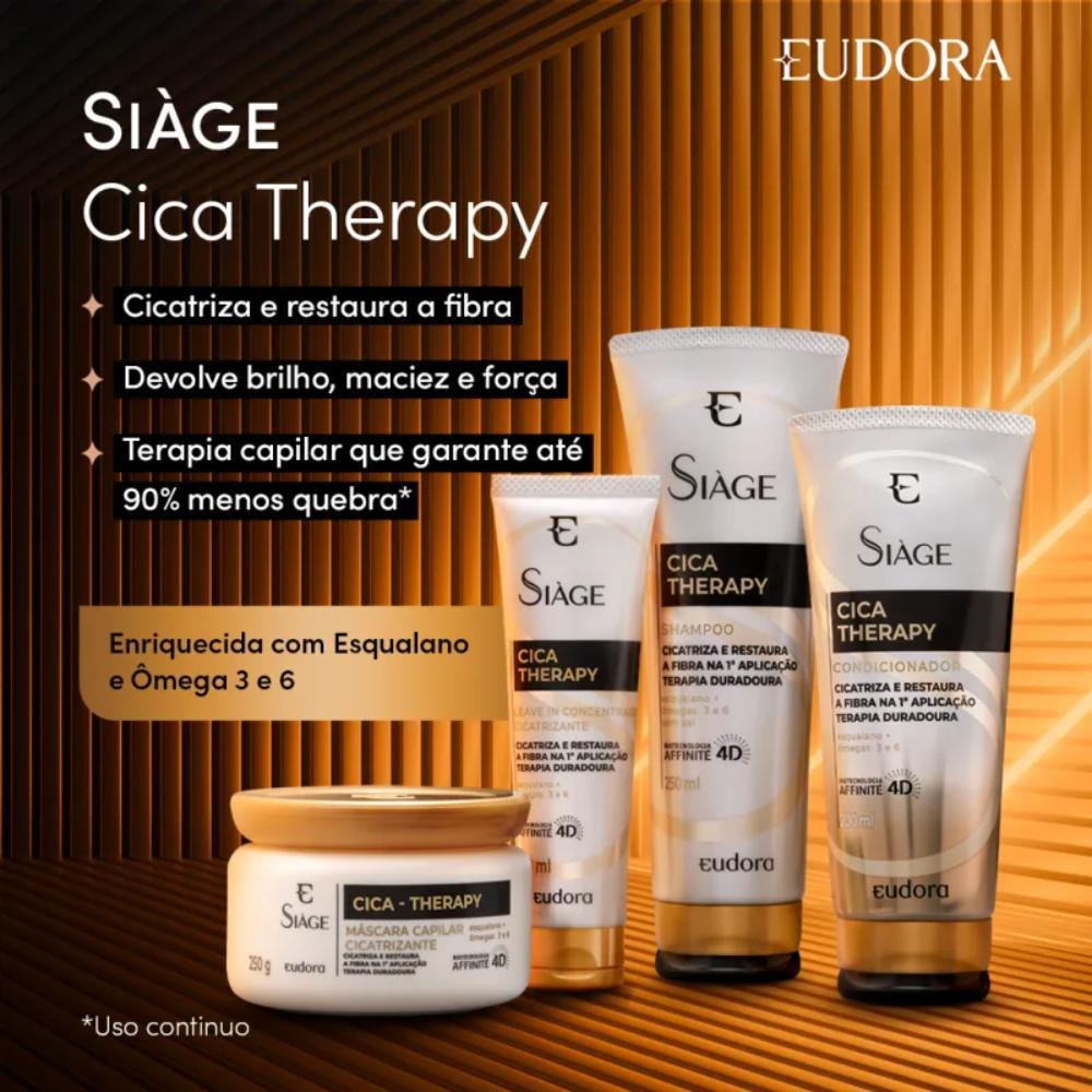 Kit Eudora Siàge Cica-Therapy Shampoo Condicionador Máscara