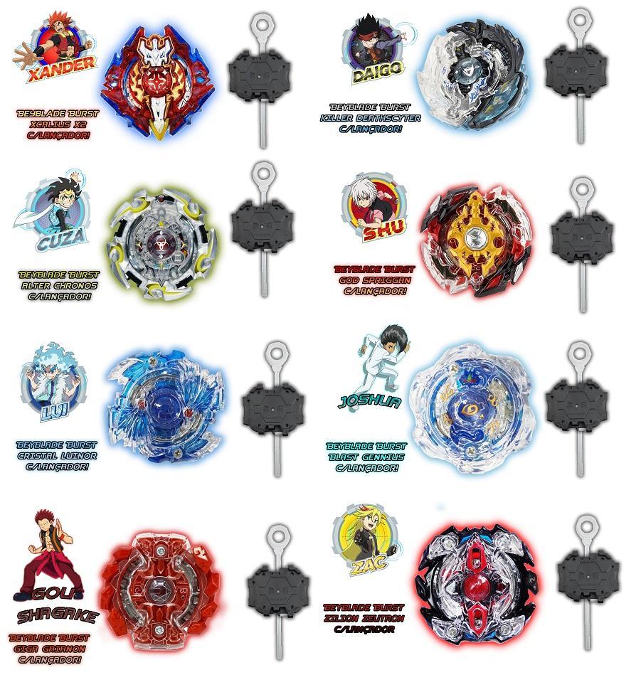 Miniatura Arena Beyblade + 2 Beyblade Burst 2 Lançador Rantaro Daigo