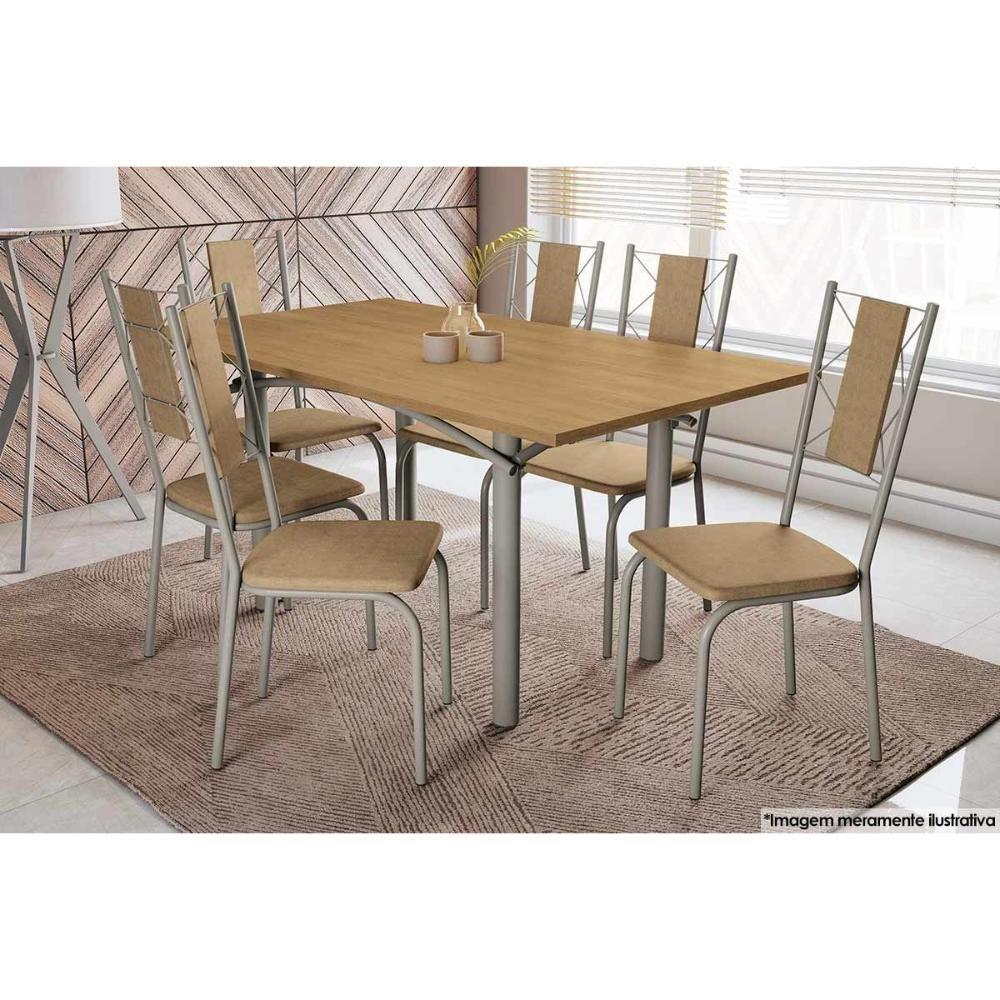 Miniatura Cadeira Sala De Jantar Lisboa 2c076 Aço Kit 2 Uni Niquel/capuccino 31 - Kappesberg