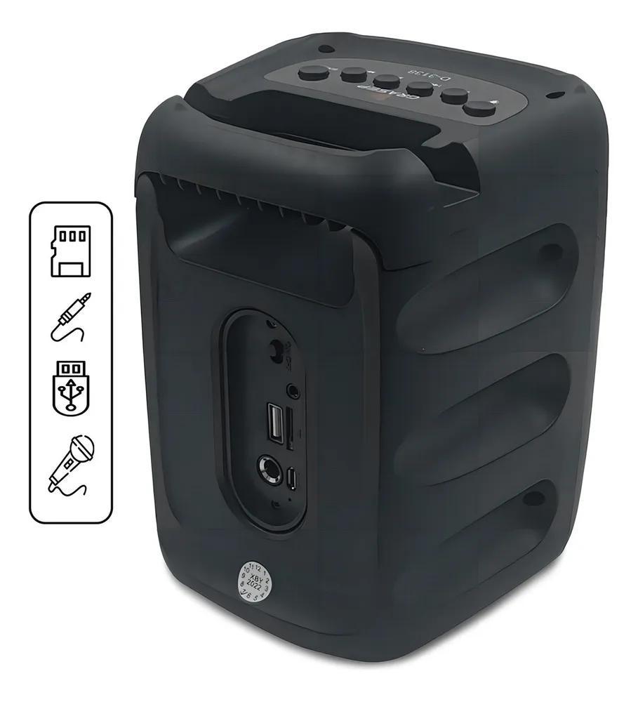 Miniatura Caixa Som Bluetooth Rgb Com Karaokê E Rádio Fm