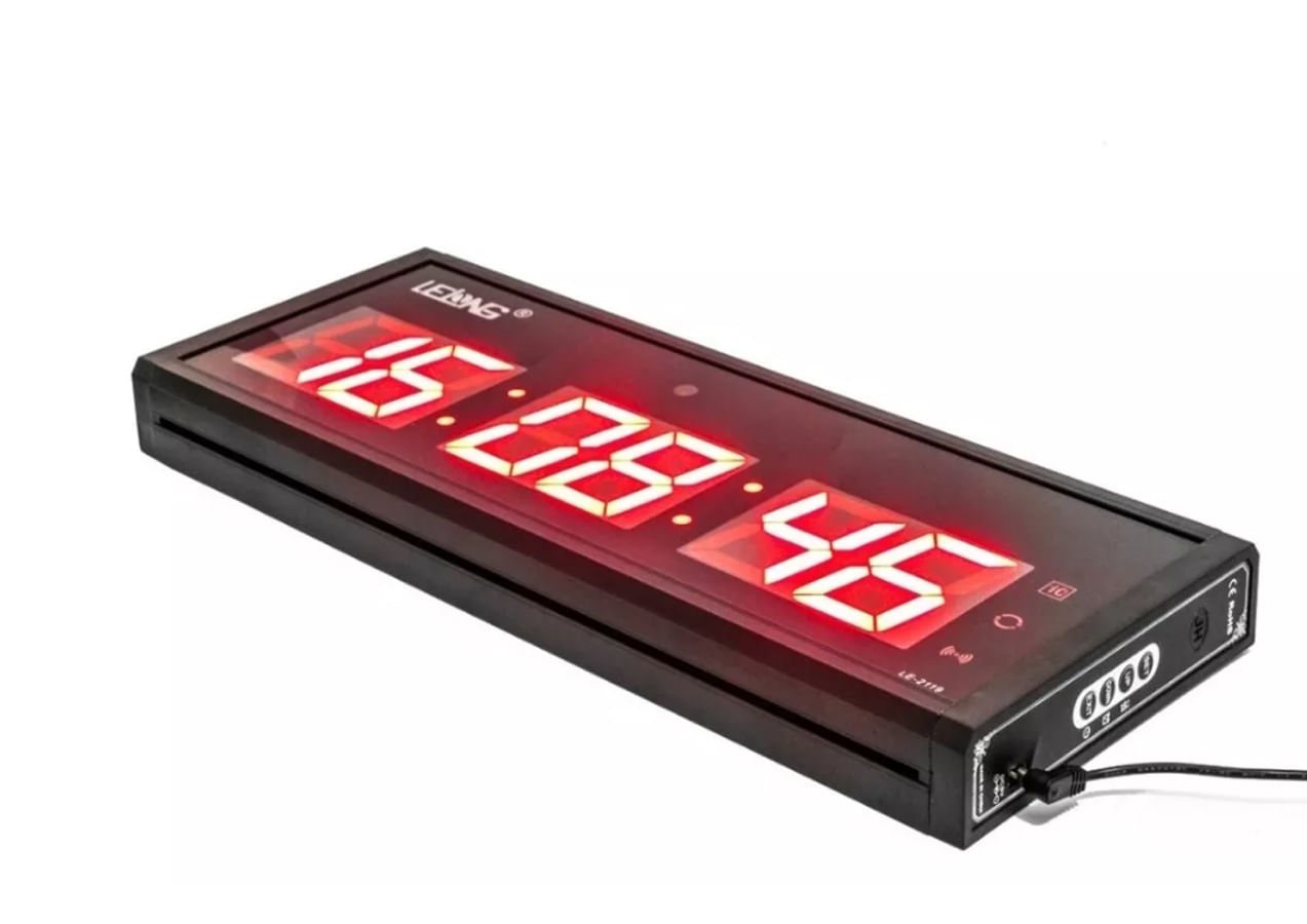 Miniatura Cronometro De Parede Timer Digital Led Academia Treinos 2119