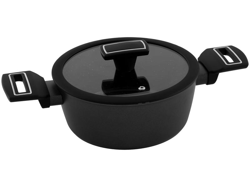 Jogo de Panelas Brinox Revestimento Cerâmico Preto 5 Peças Carbon Ceramic Life