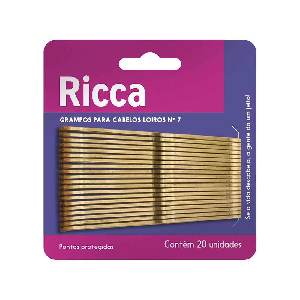 Miniatura Ricca Grampo Para Cabelo Loiro Nº 7 1Un