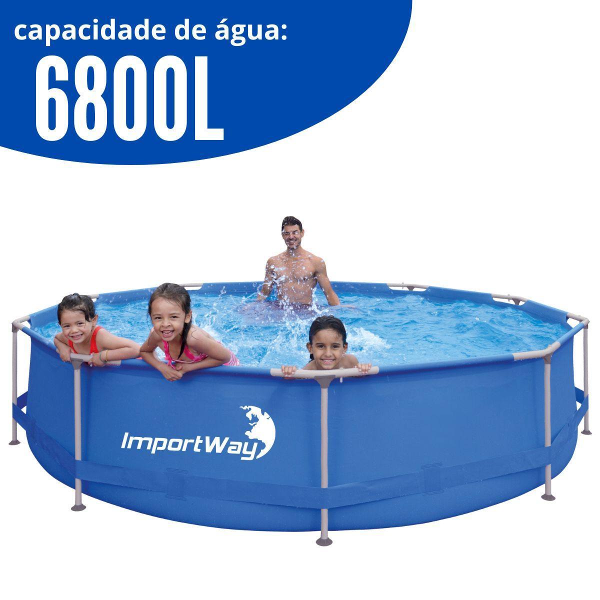 Miniatura Piscina 6800 Litros Estruturada Com Válvula De Drenagem