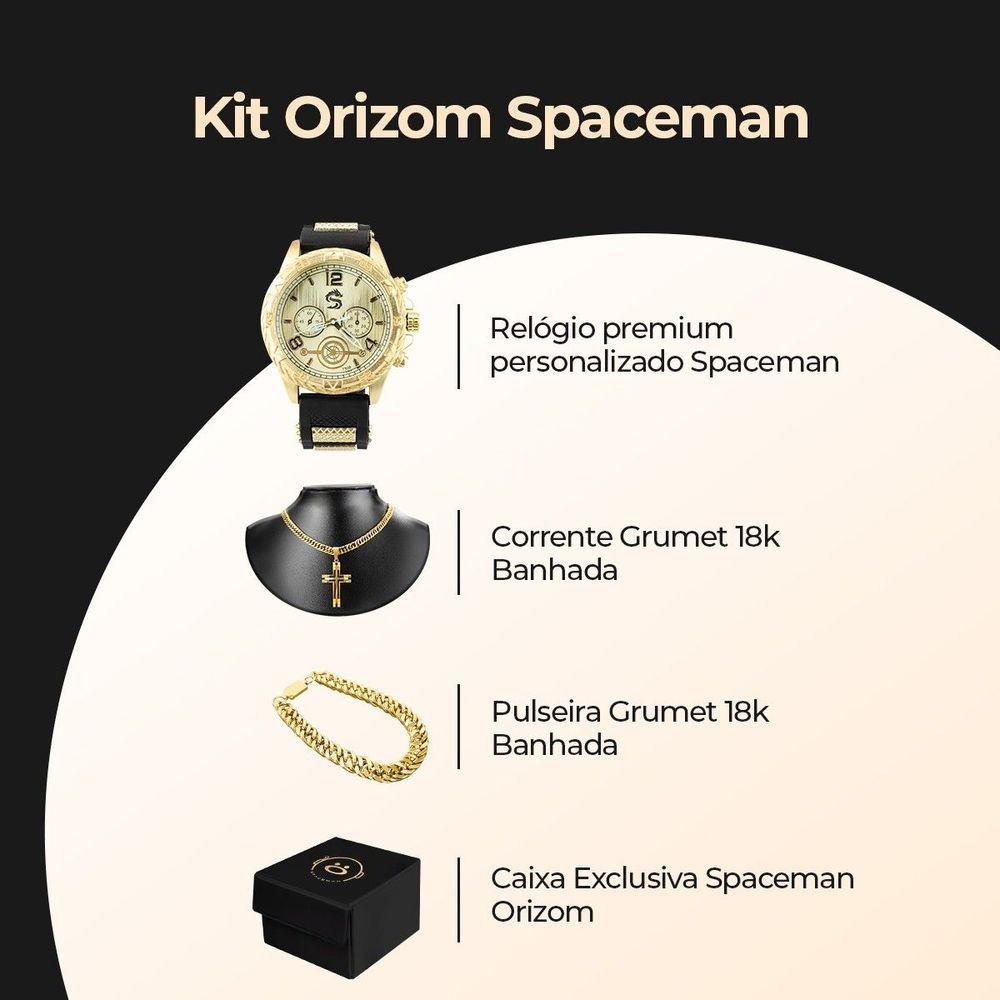Miniatura Relogio Masculino Banhado Ouro + Cordão + Relogio Masculino Aço Inox Casual Presente Original Social