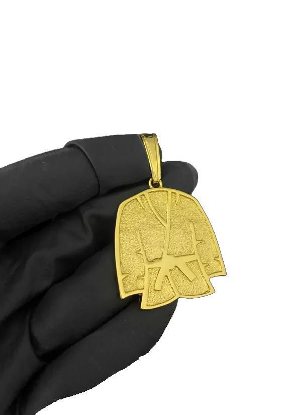 Miniatura Pingente Kimono Faixa Preta G - Banhado A Ouro 18K
