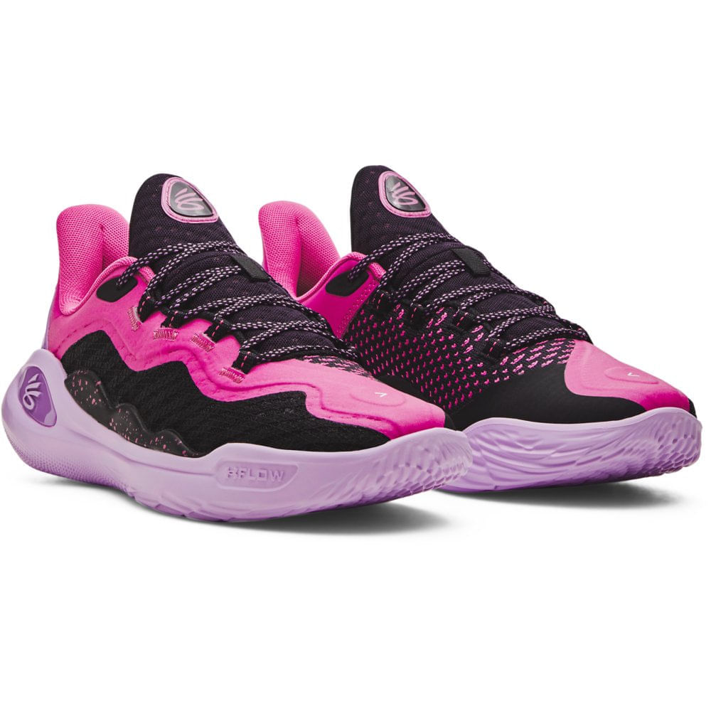 Miniatura Tênis de Basquete Under Armour Curry 11 Girl Dad Rosa - 38
