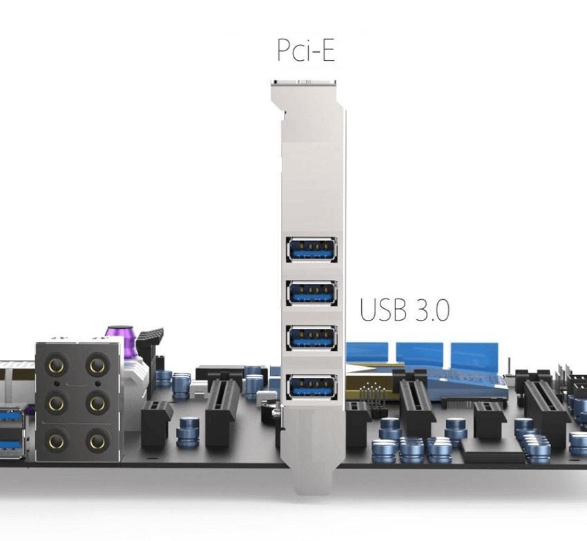 Placa Expansão Pci-Express 4X Portas Usb 3.0 Transferência