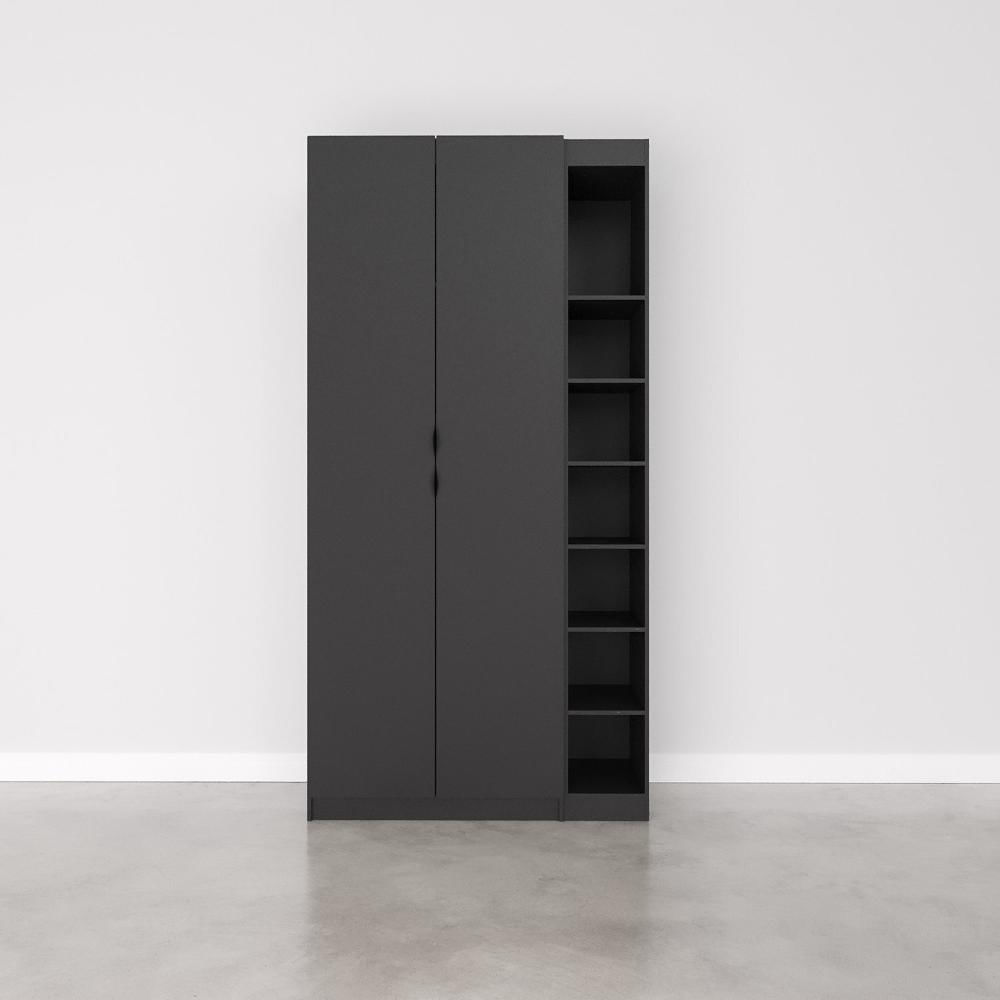 Miniatura Guarda-roupa Modulado 2 Portas 3 Peças Hera Cabecasa Madeiramadeira Preto