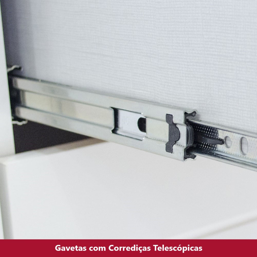 Cozinha Compacta 04 Peças com Aéreo para Geladeira Americana Henn Branco HP