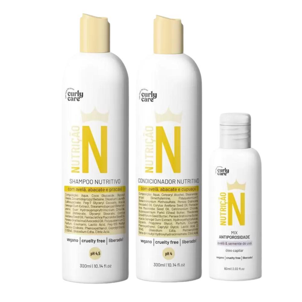 Miniatura Kit Curly Care Linha N Shamp Condic Mix Oleo Antiporosidade