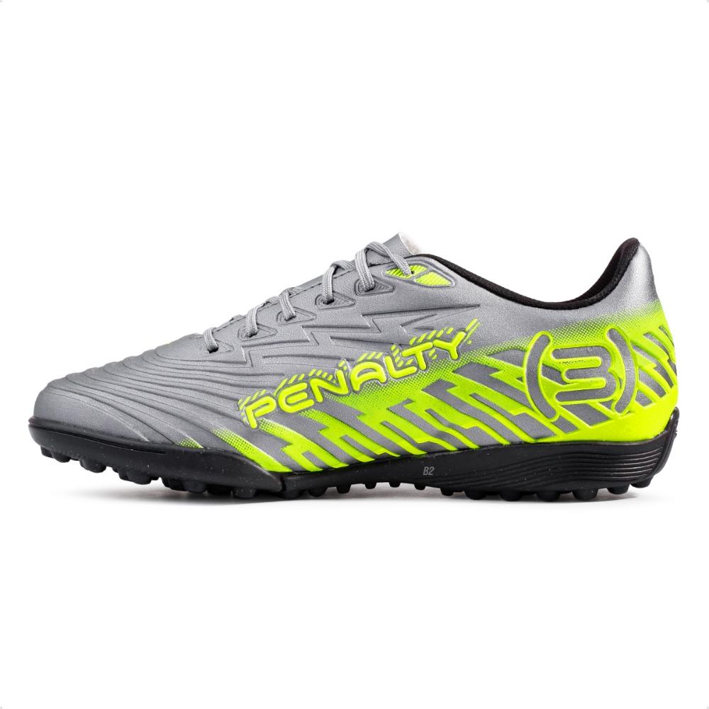 Miniatura Chuteira Society Penalty Bravo Y-3.0 Unissex Chumbo / Amarelo - 35