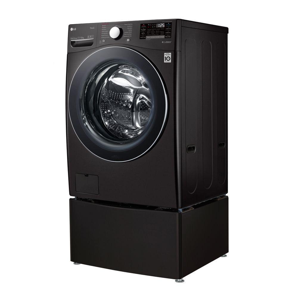 Miniatura Lavadora de Roupas Lava e Seca Smart LG Aço Escovado com Wi-Fi ThinQ 17KG Preto 220V WD17BV2S6B 220v