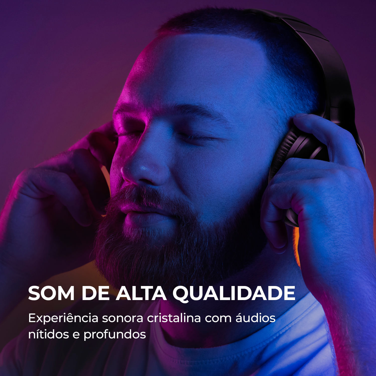 Miniatura Fone de Ouvido Headphone AIWA HP-01-B BT ANC Alta Definição FONE DE OUVIDO AWS-HP-01-B BIVOLT