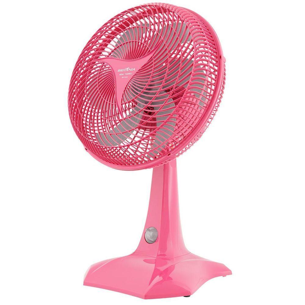 Miniatura Ventilador Britânia Rosa 60w Hélice Com 6 Pás Bvt304 220v