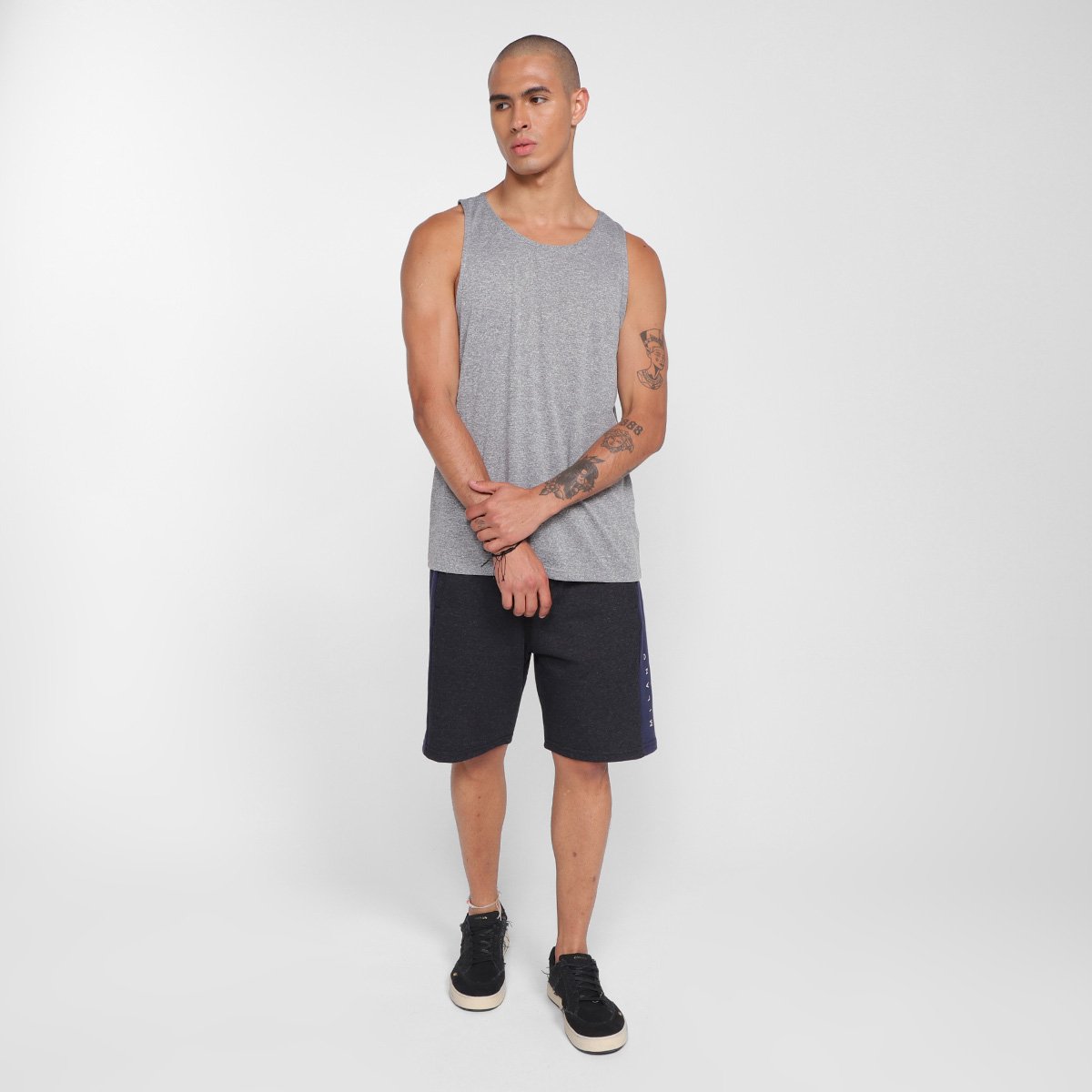Miniatura Bermuda Moletom Industrie Estampada Masculina Mescla - G