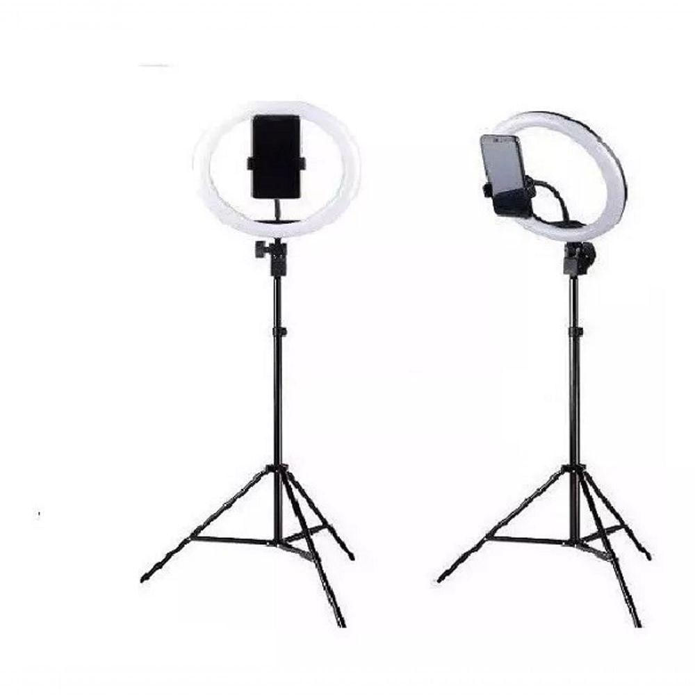 Miniatura Luminária Led Ring Light Tripe Suporte Celular