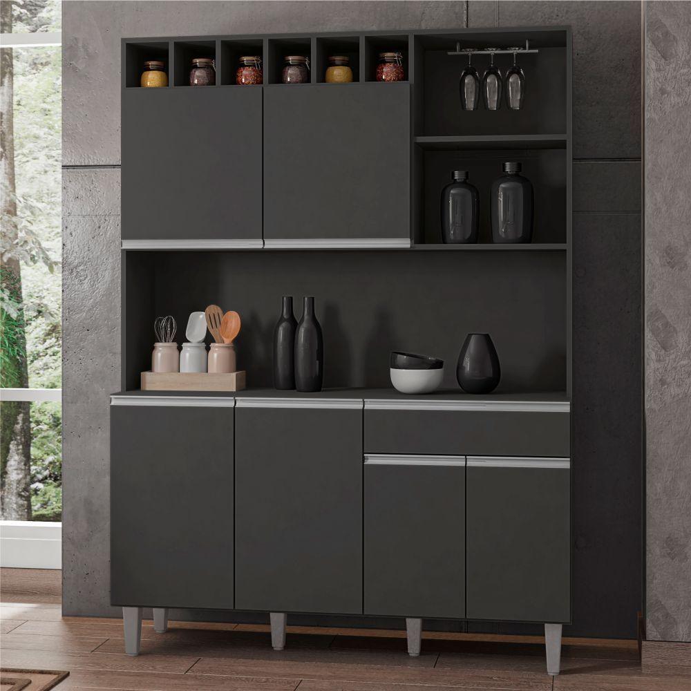 Miniatura Armário De Cozinha Memphis 6 Portas Cinza