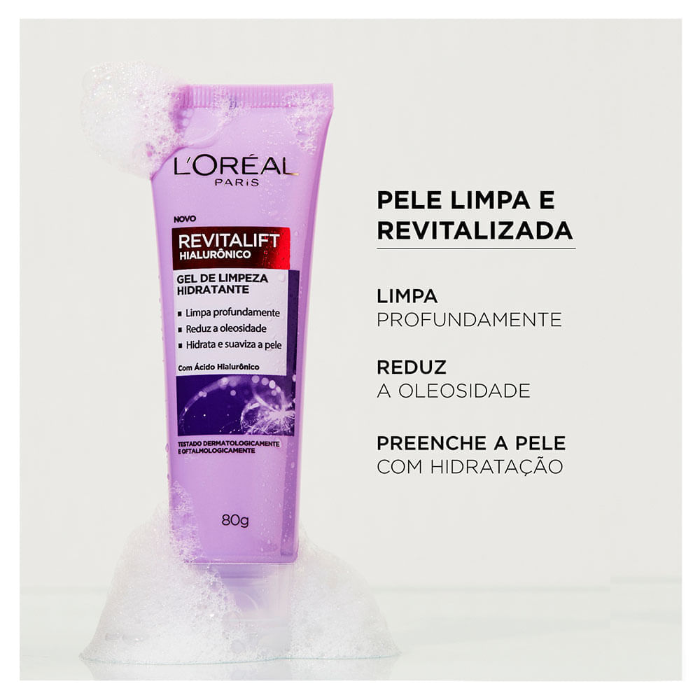 Miniatura Gel Limpeza Loreal Revitalift Hialurônico 80g Gel Limpeza Loreal Revitalift Hialurônico 80g