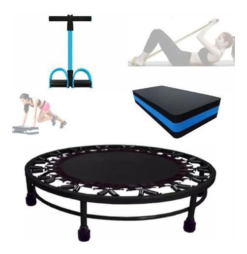 Miniatura Kit Ginástica Para Queimar Step+Cama Elástica+Elástico