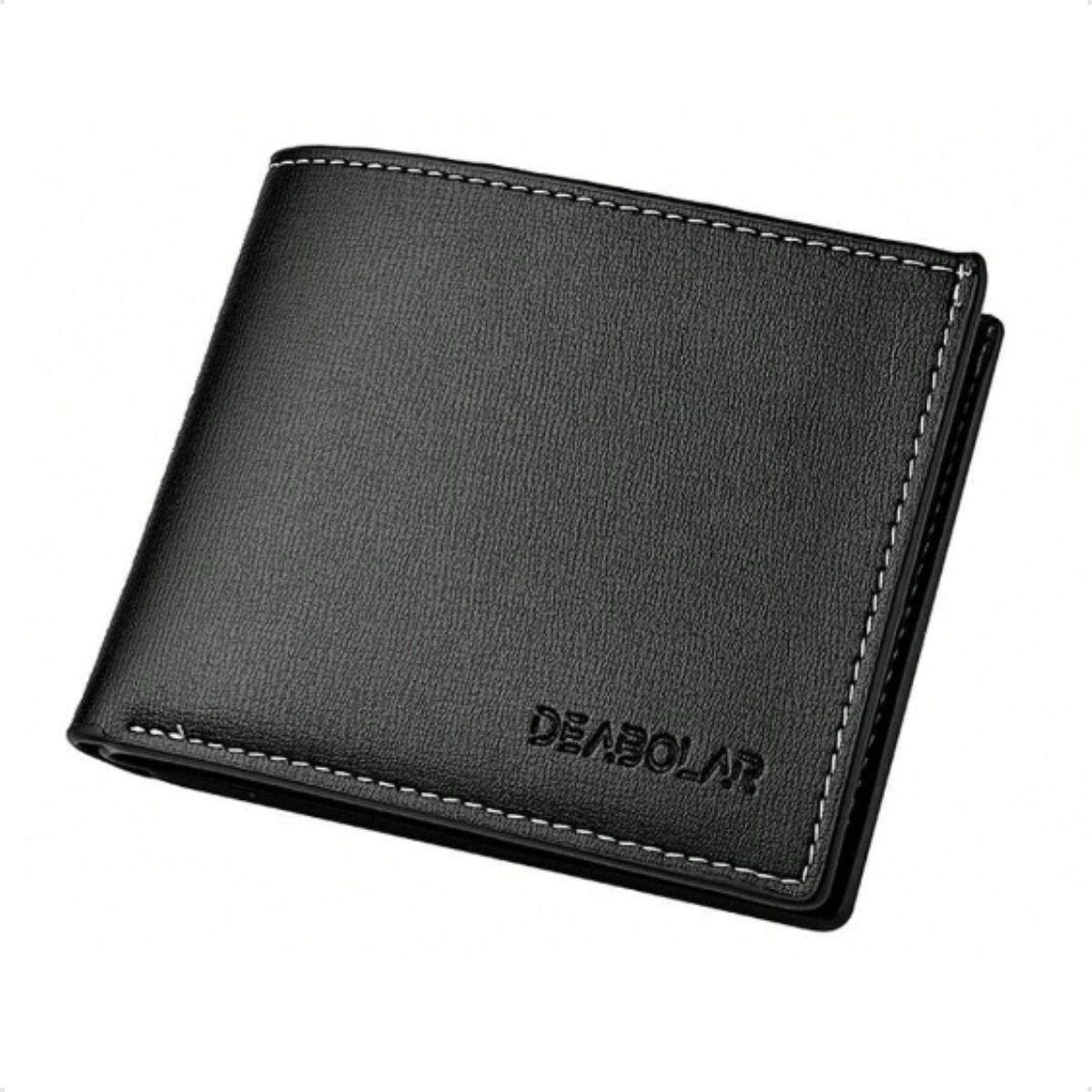 Miniatura Carteira De Couro Masculina Porta Dinheiro - Preto