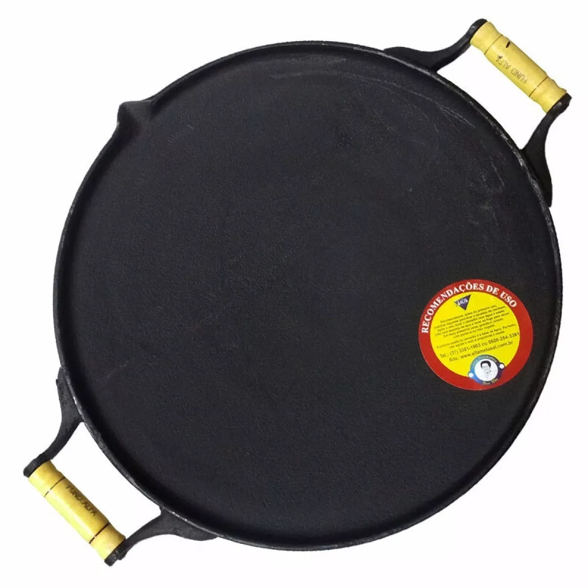 Miniatura Chapa carne picanheira grande de ferro fundido 35cm