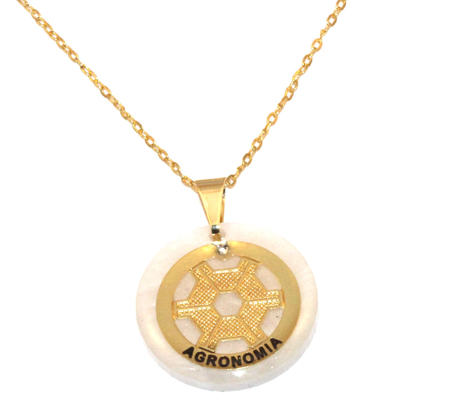 Miniatura Colar Cordão Agronomia Agrônomo Engenharia Folheado 18k