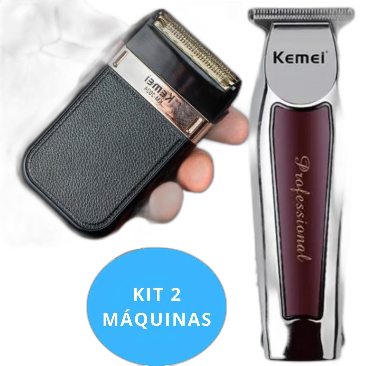 Miniatura Kit Total Masculino Kemei: Barbeador 2024 E Máquina Corte E