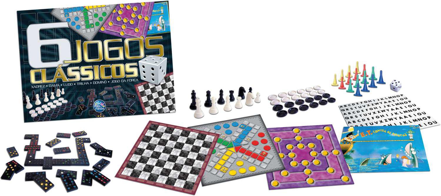 Miniatura Jogo de tabuleiro 6 Jogos Classicos Pais E Filhos Jogo - Pais e filhos - Tabuleiro