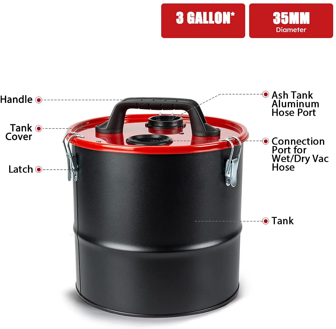 Miniatura Vacmaster VOC508S 1102 5 Gallon Stainless Steel Wet Dry Shop Vacuum and 3 Gallon Ash Tank Combo