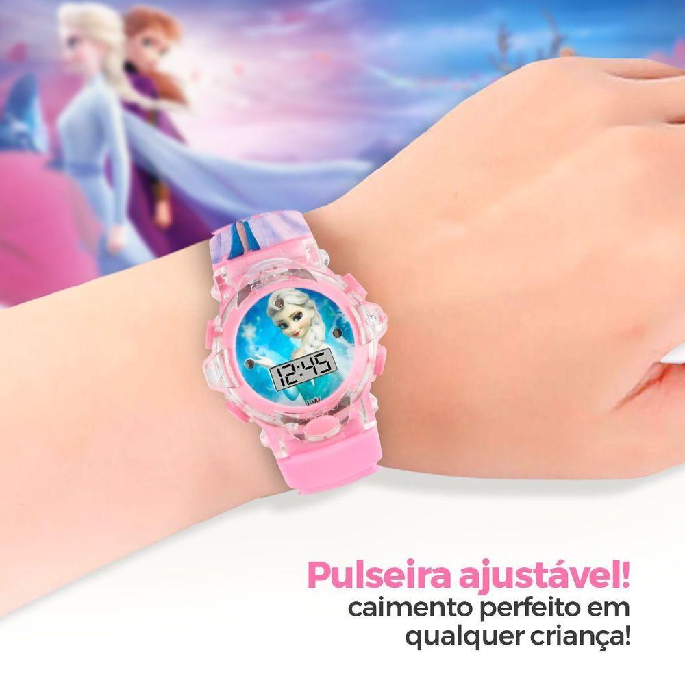 Miniatura Relogio Digital Rosa Menina Infantil + Pulseira + Oculos Sol Qualidade Premium Original Caixa Pink