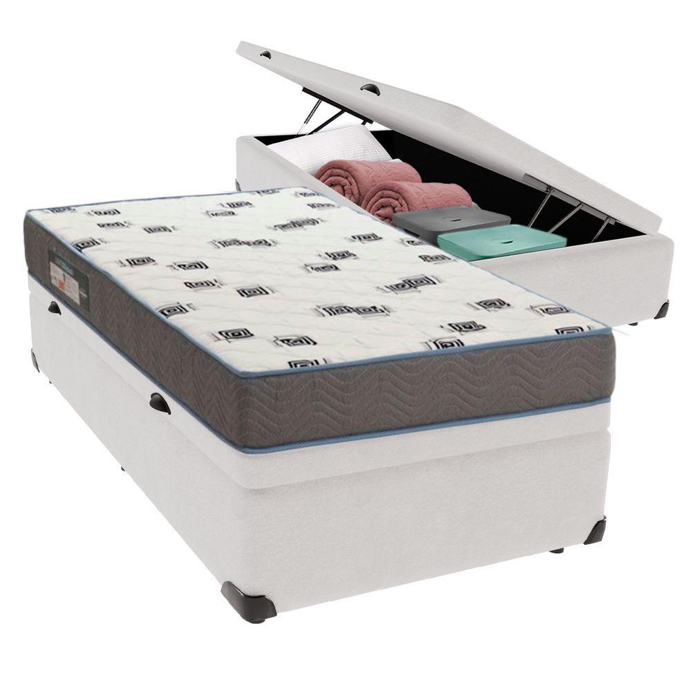 Miniatura Cama Box Solteiro Com Bau Ortobom D33 Light Branco