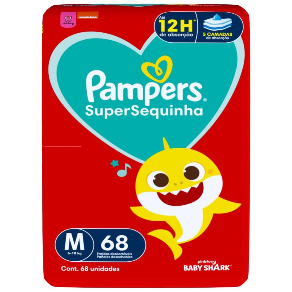 Miniatura Fralda Pampers Supersequinha M Com 68 Unidades