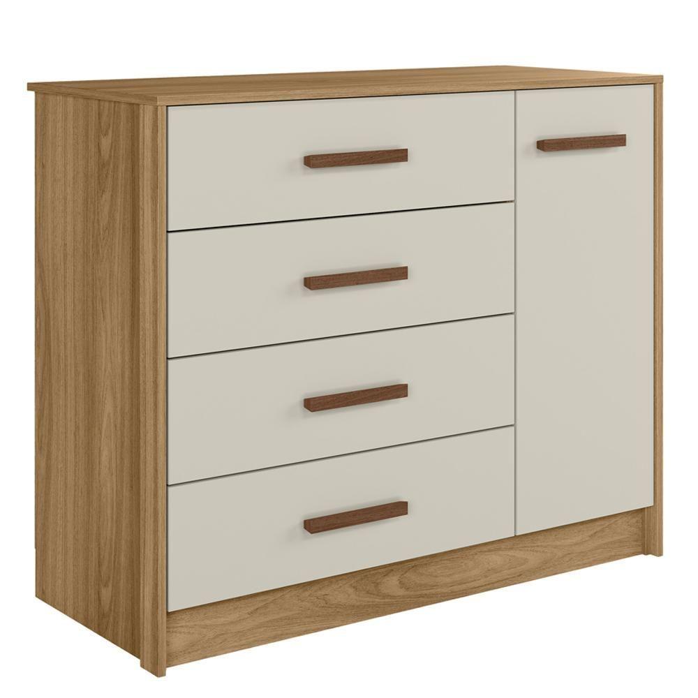 Miniatura Comoda Infantil 04 Gavetas 01 Porta 4250 Nature Off White Plla Nature Off White