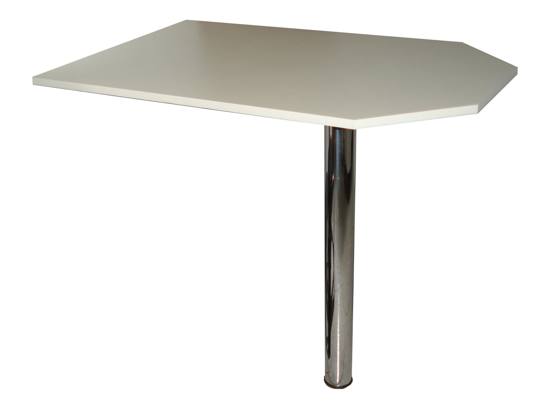 Miniatura Mesa Fixa Parede Mdf Pé Único Aço Inox 80cm Alt