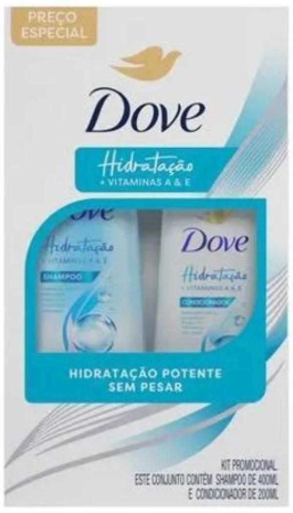 Miniatura Kit Dove Hidratação Shampoo 400Ml + Condicionador 200Ml