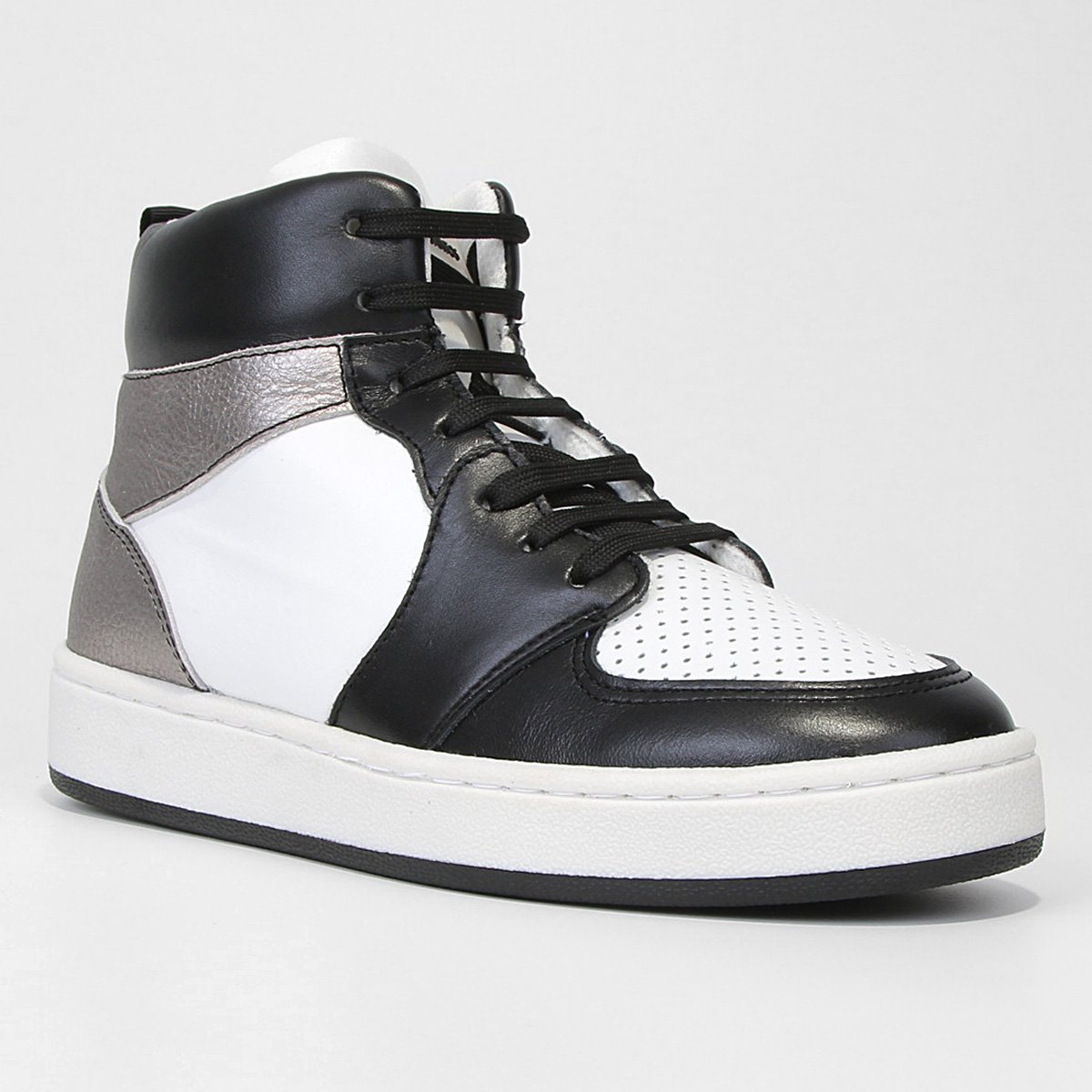 Miniatura Tênis Couro Loucos & Santos Feminino Preto+Branco - 35