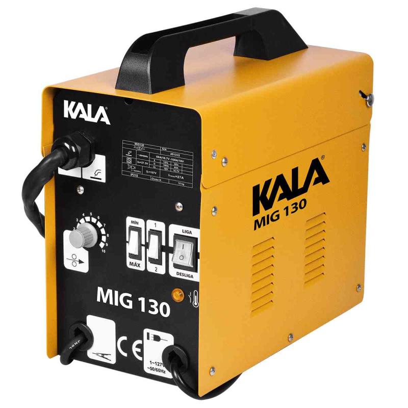 Máquina de Solda Mig sem Gás MIG-130 com 1,0 KG de Arame KALA 220V