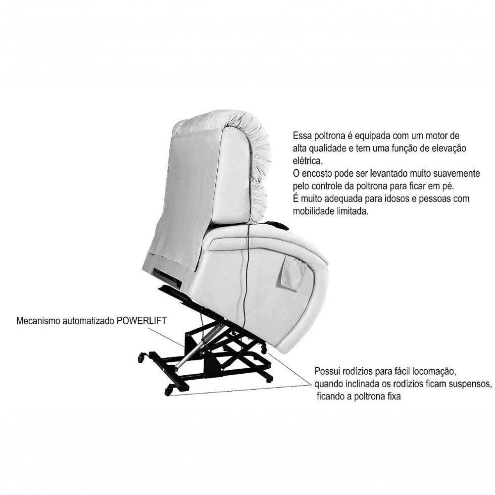 Miniatura Poltrona Cadeira Imperial Reclinável Motorizada Corano Com Massageador E Lift Império Rosa