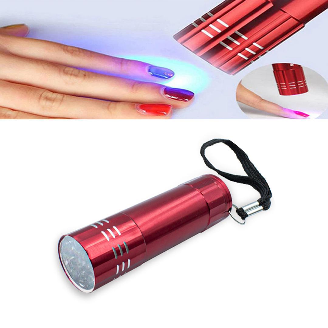 Miniatura Lanterna Luz Ultravioleta 9 Leds Uv Secagem Unhas Gel Cabine
