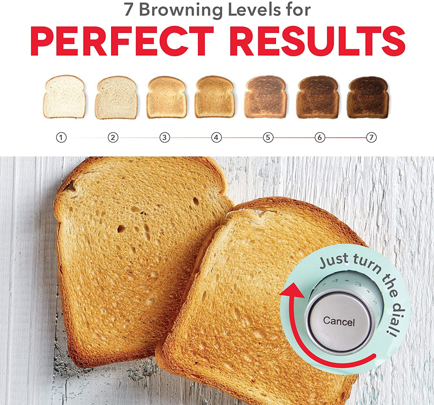 Miniatura Dash Torradeira, c/ 2 fatias, 1100W, 110V, vermelha.