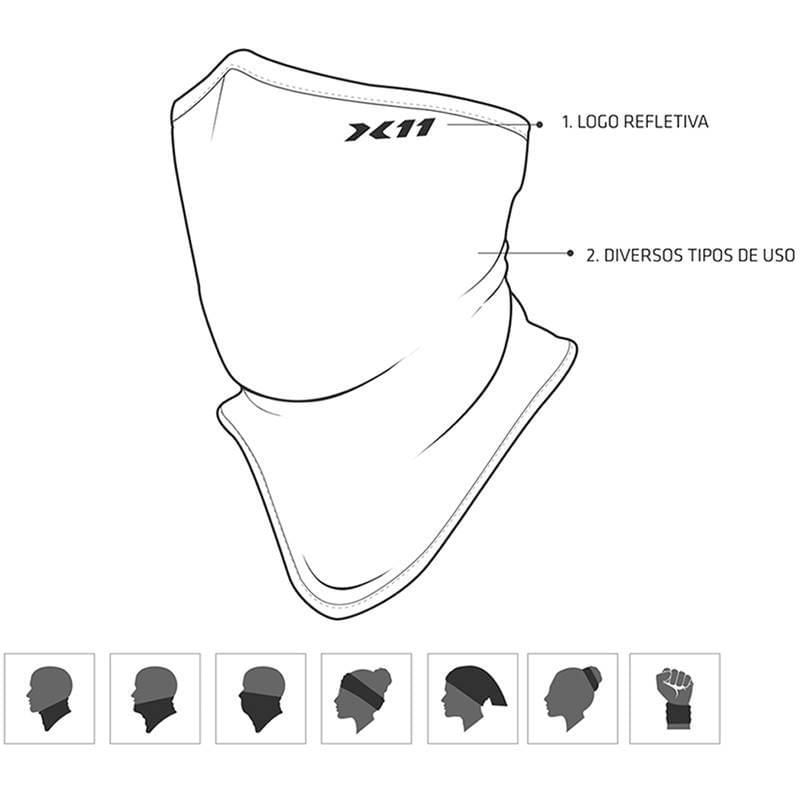 Miniatura Necktube Protetor Pescoço Moto Bike Bandana Proteção Uv X11