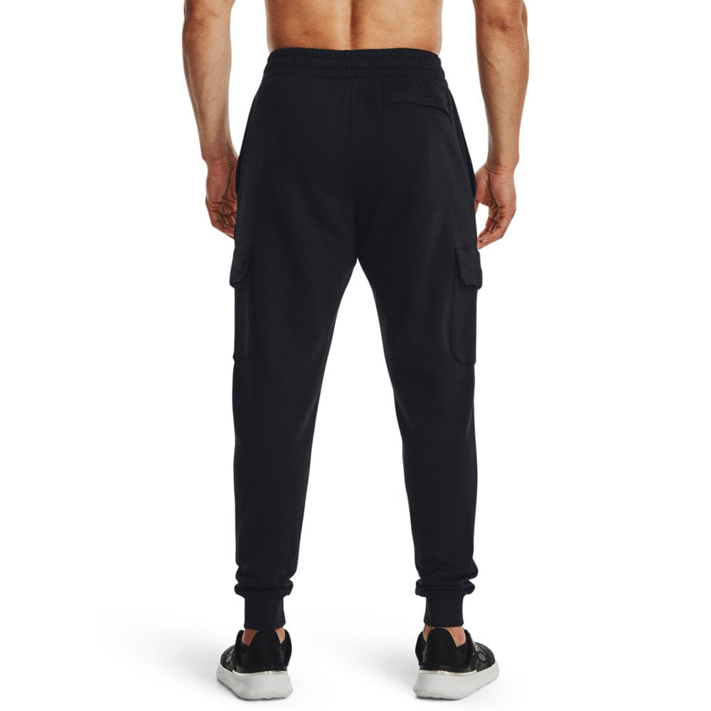 Miniatura Calça Masculina Under Armour Rival Fleece Cargo Preto - 2GG