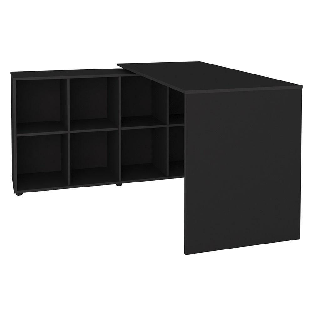 Miniatura Mesa Escrivaninha Em L Eron E Estante Livreiro Stela A06 Preto - Mpozenato