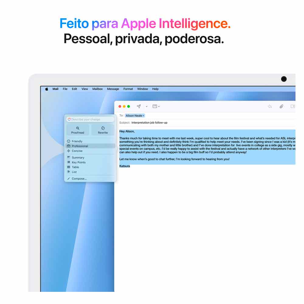 Miniatura iMac 24", Tela Retina 4.5K Apple, Processador M4, (16GB RAM, SSD de 256GB) - Azul Bivolt