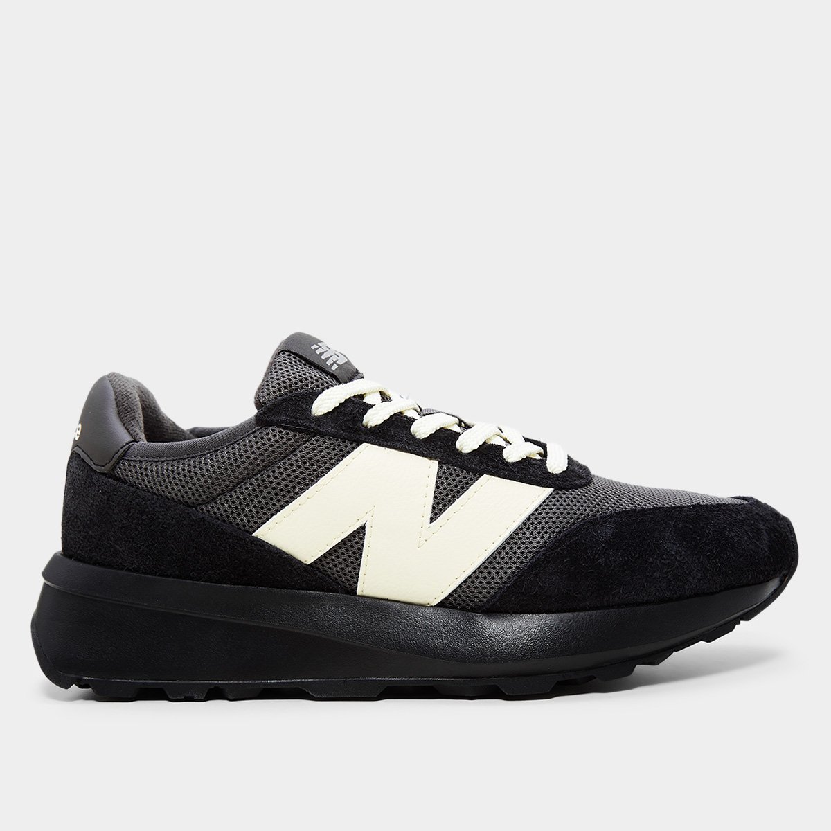 Miniatura Tênis New Balance 370v1 Unissex Preto+Bege - 34