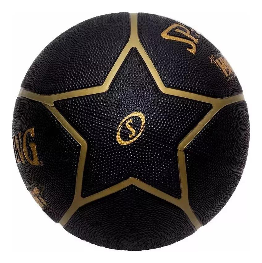 Bola De Basquete Spalding Highlight Star Black Gold Oficial