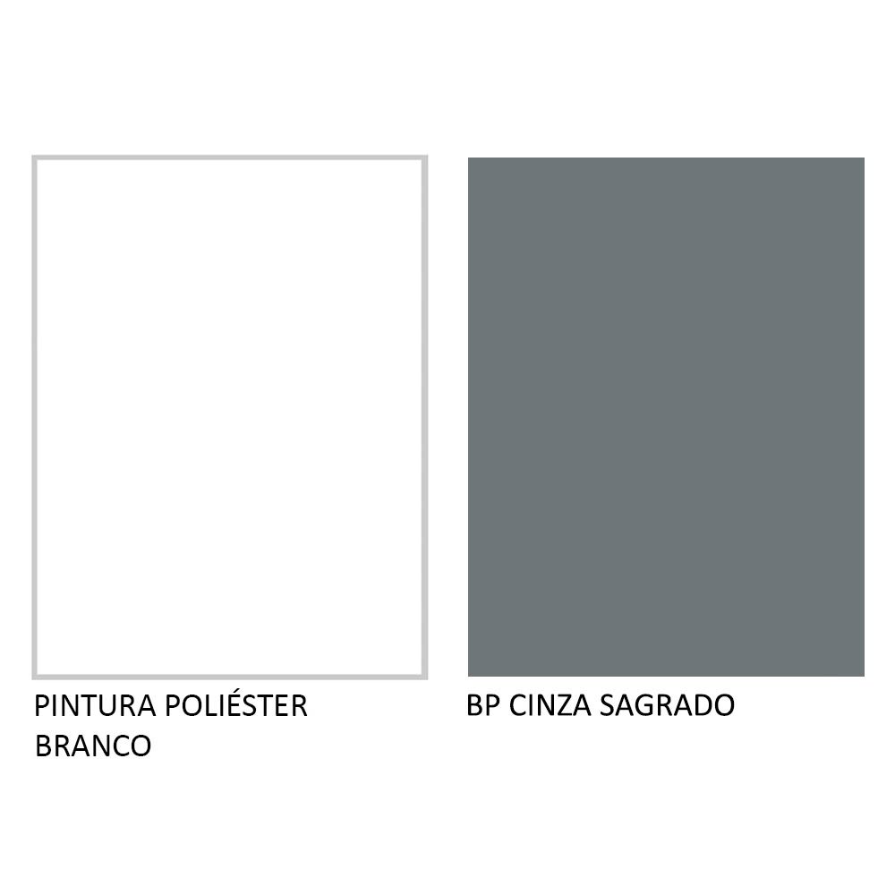 Cozinha Completa Madesa Agata 270003 com Armário e Balcão (Sem Tampo e Pia) Branco/Cinza Cor:Branco Cinza