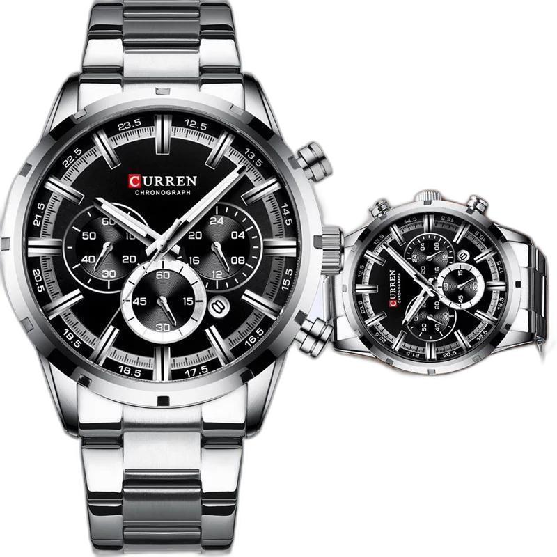 Relógio Masculino Curren Pulseira De Aço Cronômetro Luxo